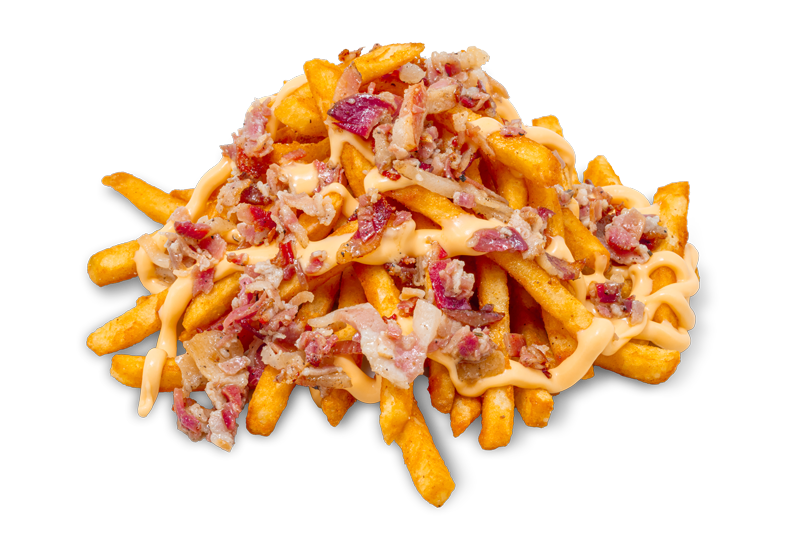 Patatine fritte spicy BonGustaio con bacon e salsa cheddar